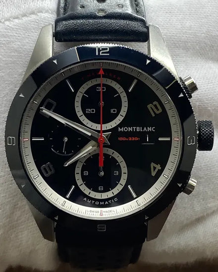 Montblanc Timewalker Chronograph 43MM Black Dial Leather Strap (MB116098)