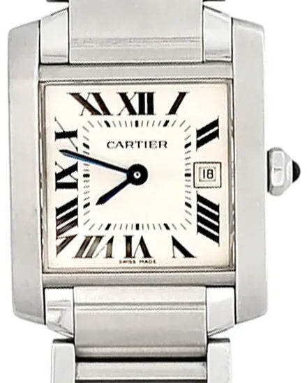 Cartier Tank Française 25MM Quartz White Dial Steel Bracelet (W51011Q3)