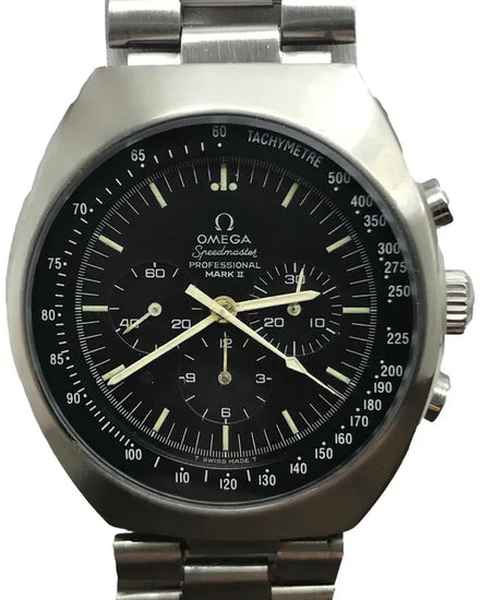 Omega Speedmaster Professional Mark II 42MM Black Dial Steel Bracelet (145.014)