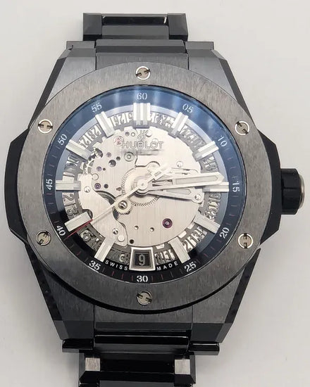 2023 Rare Hublot Big Bang Integrated Time Only Black Magic L.E. 40MM Skeleton Dial Ceramic Bracelet (456.CX.0170.CX)
