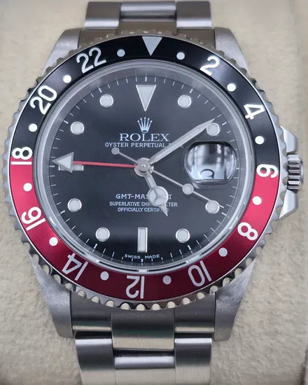 2000 (P Serial) Rolex GMT-Master II "Coke" 40MM Black Dial Steel Bracelet (16710)
