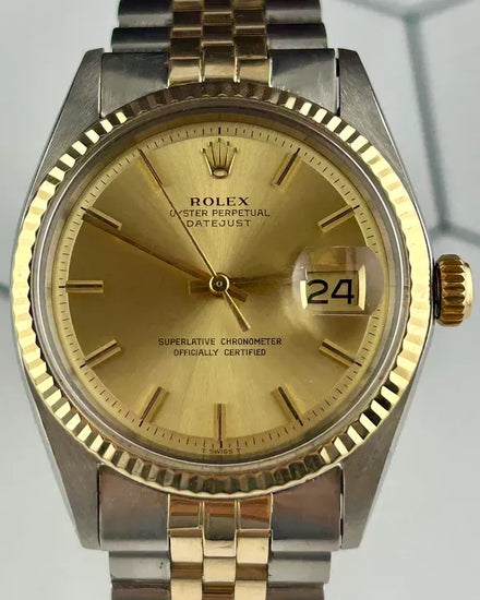 Rolex Datejust 36MM Champagne "Pie Pan" Dial Two-Tone Jubilee Bracelet (1601)