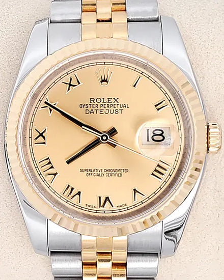 2015 Rolex Datejust 36MM Champagne Dial Two-Tone Jubilee Bracelet (116233)