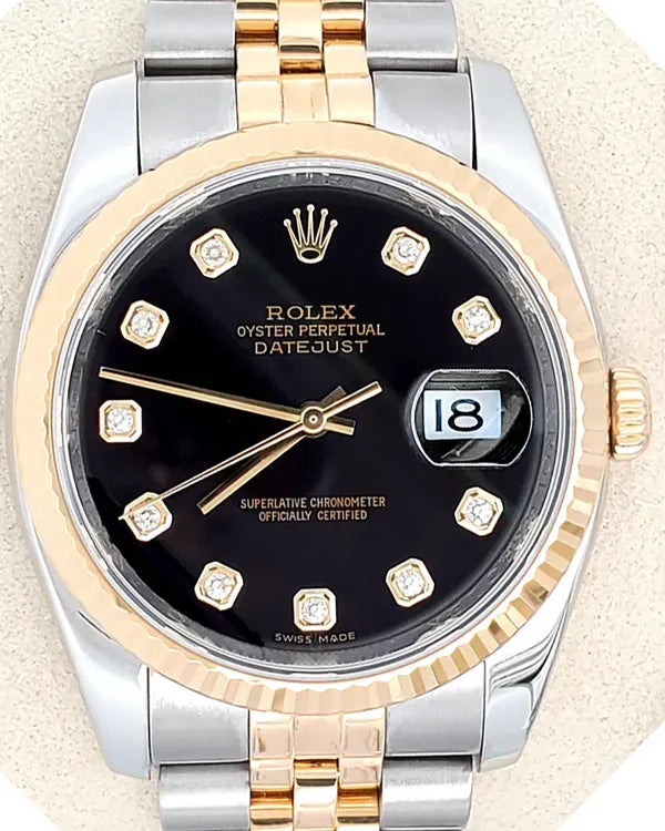 Rolex Datejust 36MM Black Dial Two-Tone Jubilee Bracelet (116233)