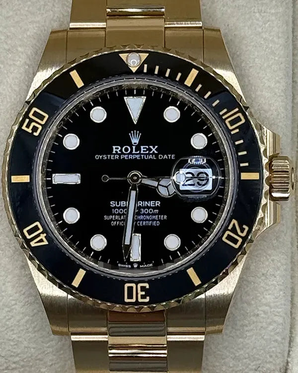 2024 Rolex Submariner Date 41MM Black Dial Yellow Gold Oyster Bracelet (126618LN)