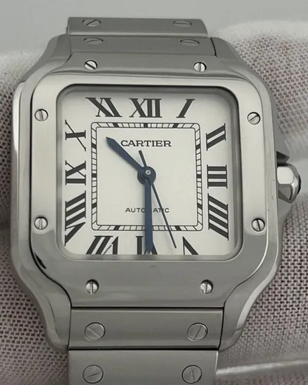 2024 Cartier Santos De Cartier 35MM White Dial Steel Bracelet (WSSA0029)