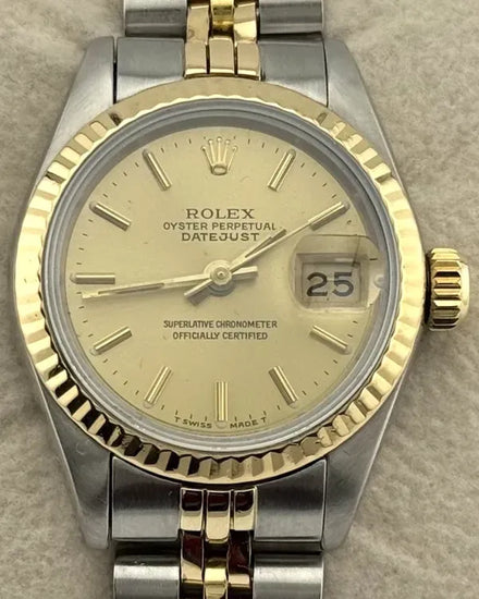 Rolex Lady-Datejust 26MM Champagne Dial Two-Tone Jubilee Bracelet (69173)