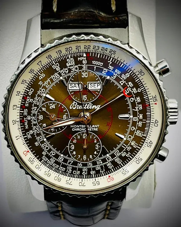 Breitling Montbrillant Datora 43MM Brown Dial Leather Strap (A21330)