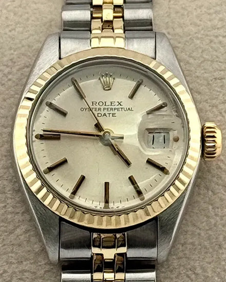 Rolex Lady-Datejust 26MM Silver Dial Two-Tone Jubilee Bracelet (6917)