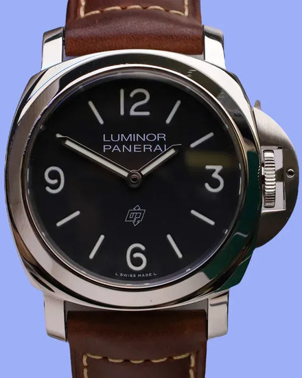No Reserve - 2022 Panerai Luminor Base Logo 44MM Black Dial Leather Strap (PAM01086)