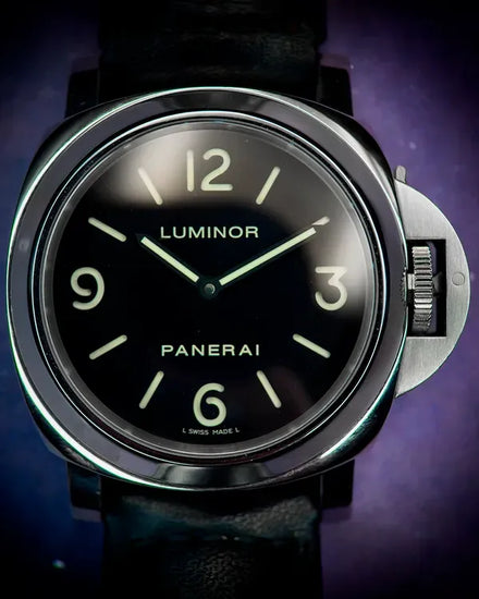 2014 Panerai Luminor Base 44MM Black Dial Leather Strap (PAM00112)