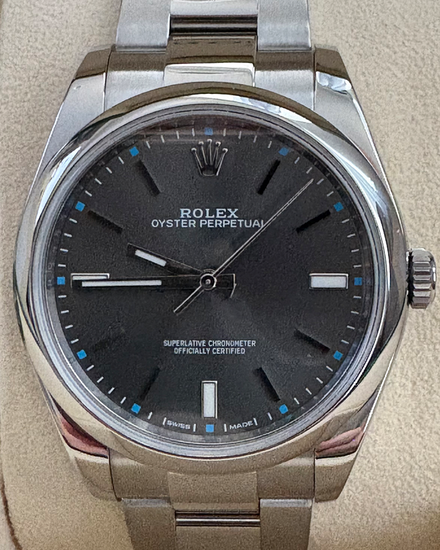 Rolex Oyster Perpetual 39MM Slate Dial Oyster Bracelet (114300)