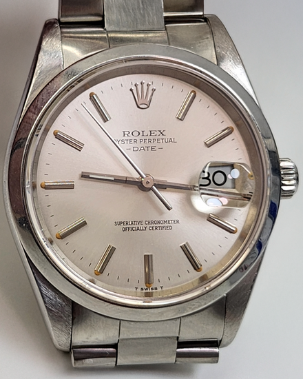 Rolex Oyster Perpetual Date 34MM Silver Dial Oyster Bracelet (15200)