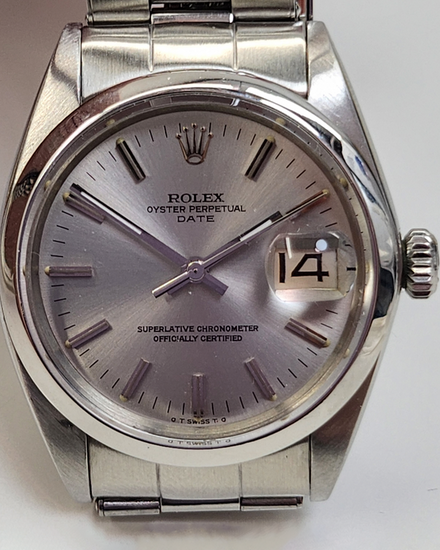 1969 Rolex Oyster Perpetual Date 34MM Silver Dial Oyster Bracelet (1500)