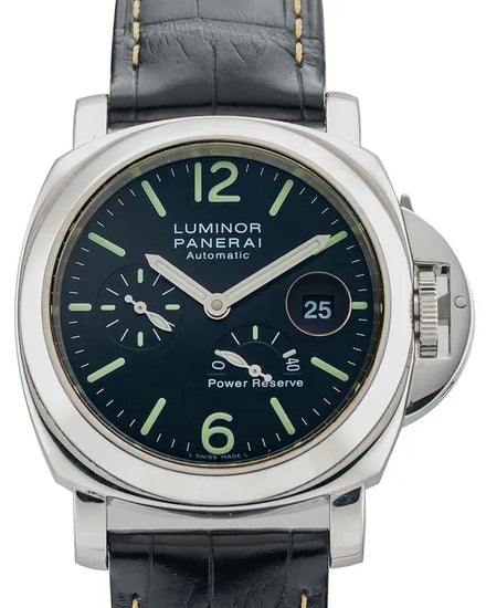 Panerai Luminor Power Reserve 44MM Black Dial Leather Strap (PAM00090)