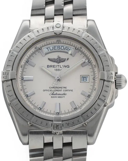 2002 Breitling Headwind Day Date 44MM White Dial Steel Bracelet (A4535518/G526)