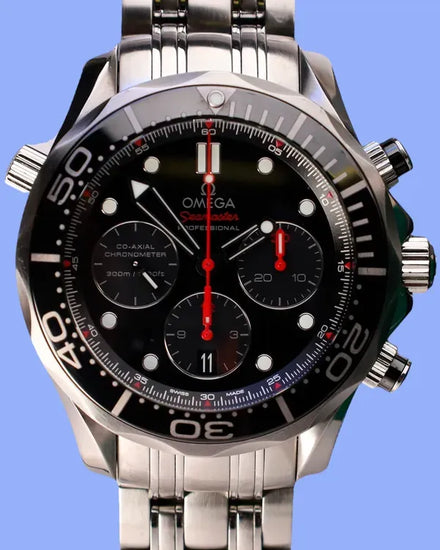 No Reserve - 2015 Omega Seamaster Diver 300M Chronograph 44MM Black Dial Steel Bracelet (212.30.44.50.01.001)