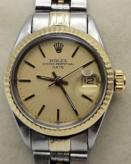 Rolex Lady-Datejust 26MM Champagne Dial Two-Tone Jubilee Bracelet (6917)
