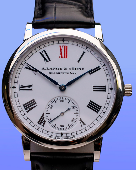2004 A. Lange & Söhne Richard Lange Langematik "Anniversary" L.E. 37MM White Porcelain Dial Leather Strap (302.025)