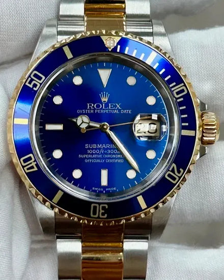 2001 Rolex Submariner Date "Bluesy" 40MM Blue Dial Two-Tone Oyster Bracelet (16613)