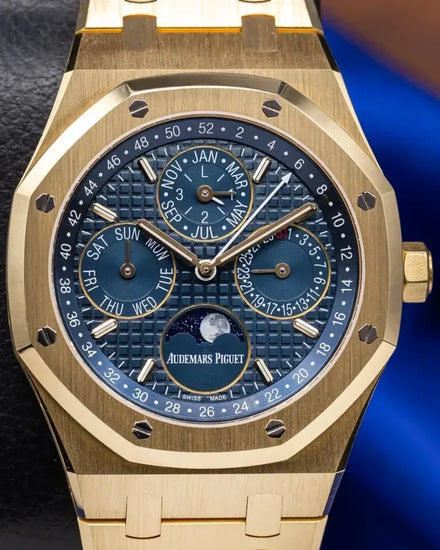 2018 Audemars Piguet Royal Oak Perpetual Calendar 41MM Blue Dial Yellow Gold Bracelet (26574BA.OO.1220BA.01)