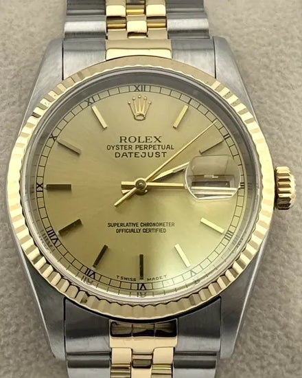 1997 (U Serial) Rolex Datejust 36MM Champagne Dial Two-Tone Jubilee Bracelet (16233)