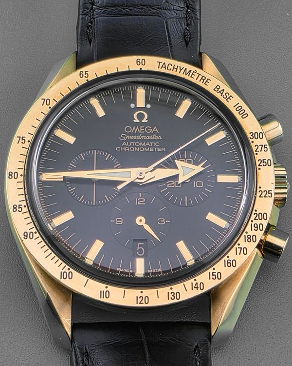 Omega Speedmaster Broad Arrow 42MM Black Dial Leather Strap (3653.80.33)