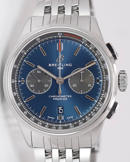 Breitling Premier B01 Chronograph 42MM Blue Dial Steel Bracelet (AB0118A61C1A1)