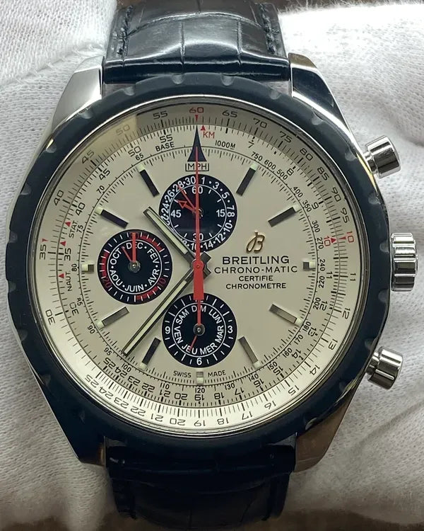 Breitling Chrono-Matic 1461 L.E. 49MM Cream Dial Leather Strap (A19360)