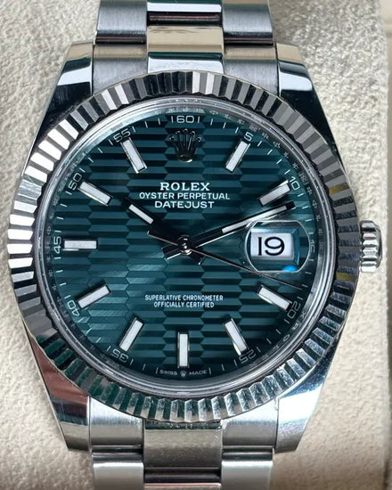 2023 Rolex Datejust 41MM Green "Fluted Motif" Dial Oyster Bracelet (126334)