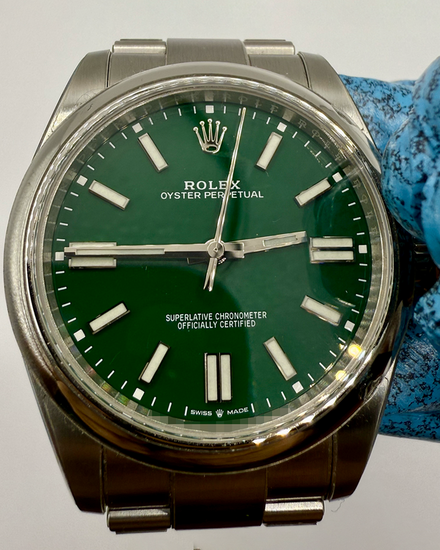 2021 Rolex Oyster Perpetual 41MM Green Dial Oyster Bracelet (124300)