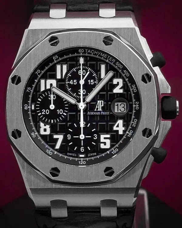 2014 Audemars Piguet Royal Oak Offshore 42MM Black Dial Leather Strap (26170ST.OO.D101CR.03)