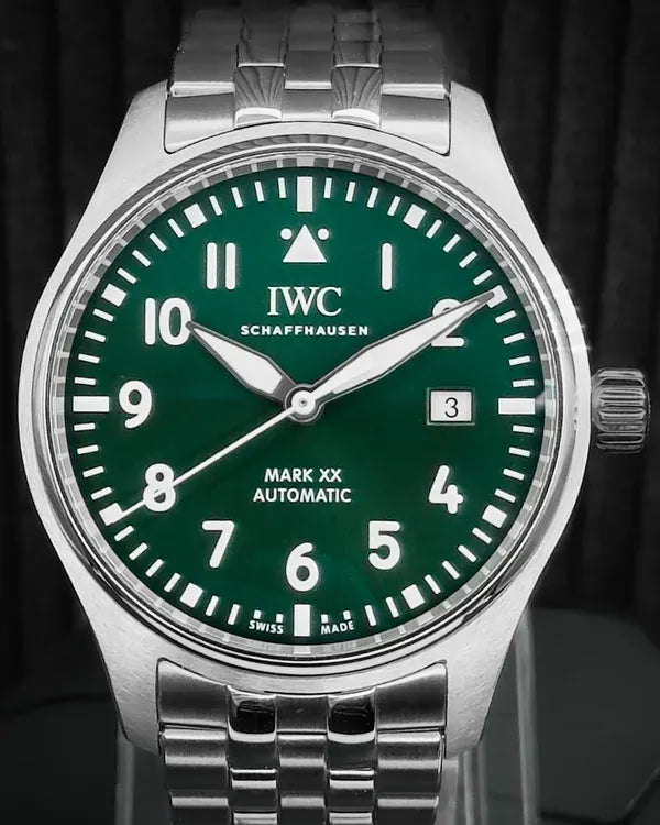 2024 IWC Schaffhausen Pilot Mark XX 40MM Green Dial Steel Bracelet (IW328206)