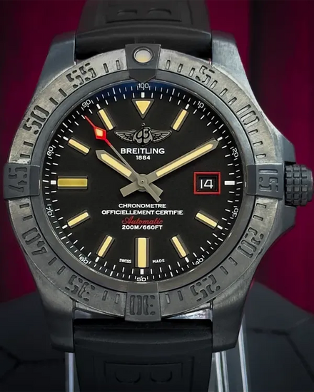 2019 Breitling Avenger Blackbird 44MM Black Dial Rubber Strap (V17311101B1W1)
