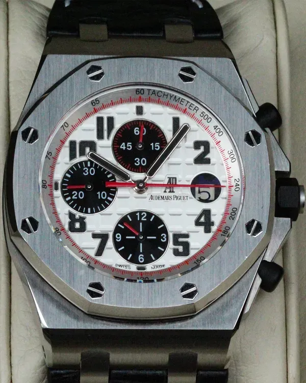 Audemars Piguet Royal Oak Offshore 42MM White Dial Leather Strap (26170ST.OO.D101CR.02)