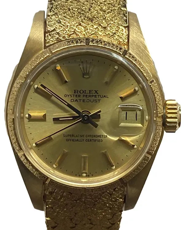 Rolex Lady-Datejust 24MM Champagne Dial Yellow Gold Bracelet (6700)