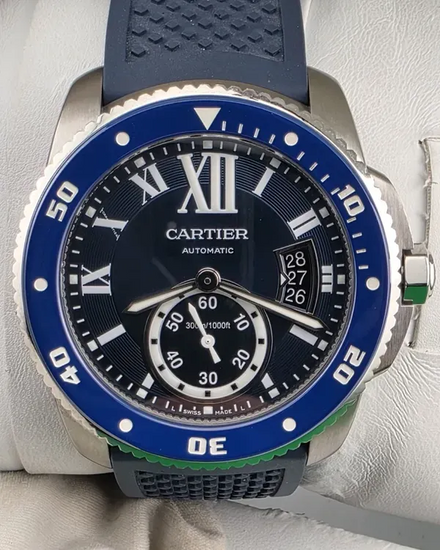 Cartier Calibre de Cartier Diver 42MM Blue Dial Rubber Strap (WSCA0011)