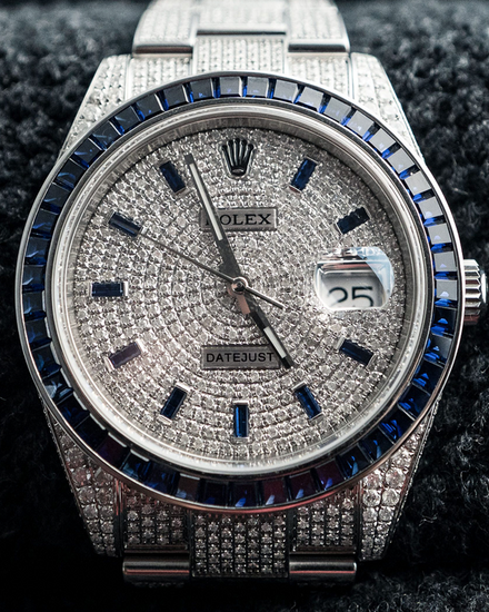 Rolex Datejust 41MM Aftermarket Diamond Dial Aftermarket Diamonds Oyster Bracelet (126300)