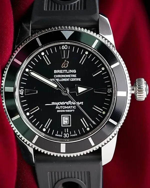 2016 Breitling Superocean Heritage 46MM Black Dial Rubber Strap (A17320)