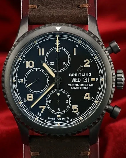 Breitling Navitimer 8 43MM Black Dial Leather Strap (M13314)