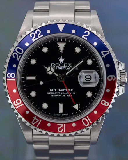 Rolex GMT-Master II "Pepsi" 40MM Black Dial Oyster Bracelet (16710)