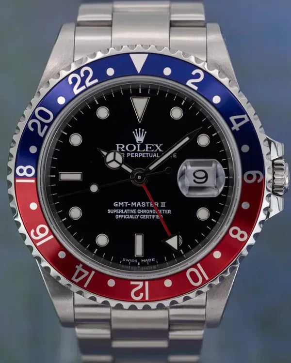 Rolex GMT-Master II "Pepsi" 40MM Black Dial Oyster Bracelet (16710)