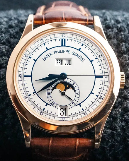 Patek Philippe Annual Calendar 38MM Silver Dial Leather Strap (5396R-001)