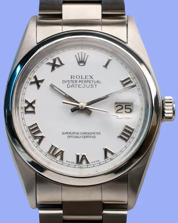 Rolex Datejust 36MM White Dial Oyster Bracelet (16000)