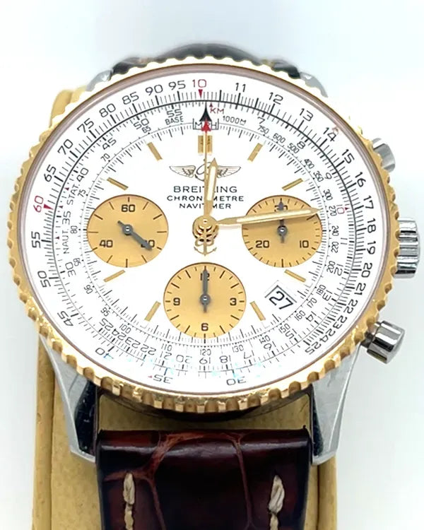 No Reserve - Breitling Navitimer 42MM White Dial Leather Strap (D23322)