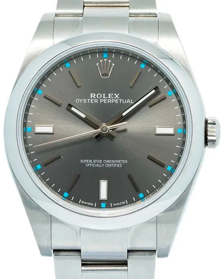 2017 Rolex Oyster Perpetual 39MM Slate Dial Oyster Bracelet (114300)