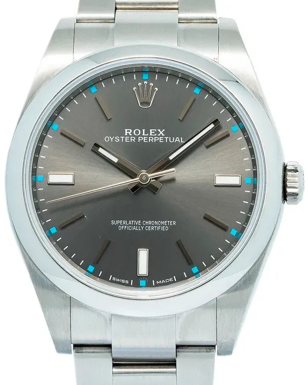 2017 Rolex Oyster Perpetual 39MM Slate Dial Oyster Bracelet (114300)