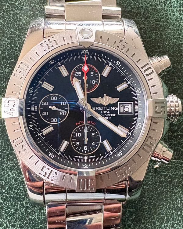 Breitling Avenger II 43MM Black Dial Steel Bracelet (A13381)