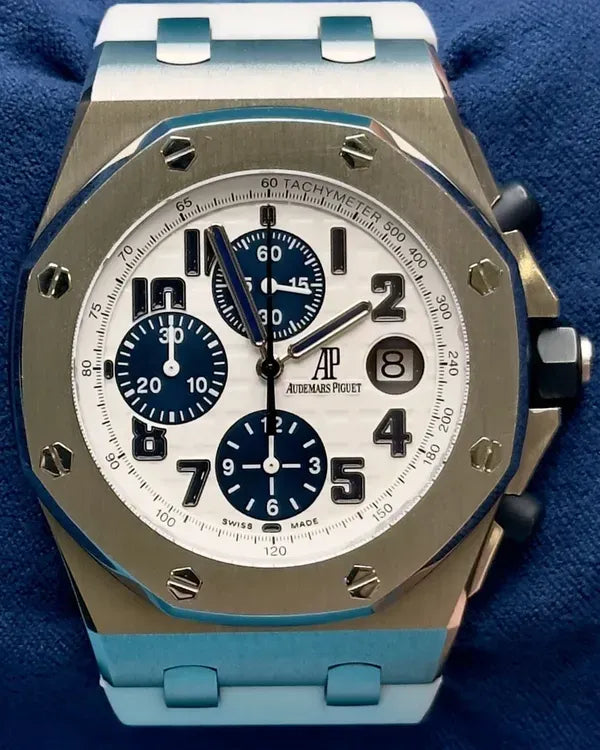 Audemars Piguet Royal Oak Offshore Chronograph "Navy" 42MM White Dial Rubber Strap (26170ST)