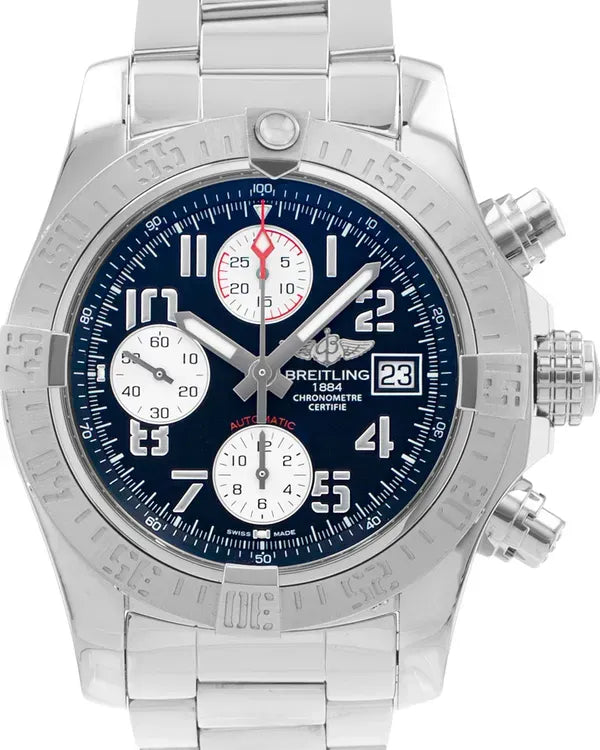 2019 Breitling Avenger II Chronograph 43MM Blue Dial Steel Bracelet (A13381111B2A1)